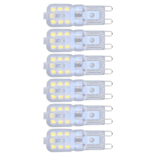 G9 Glødepære Dimbar Øyevennlig Strømsparende 14 LED 3W Glødepære for Lysekrone Bordlampe 6 stk Hvit Lys 220V