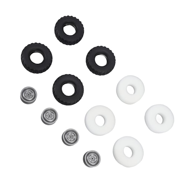 4st RC bildäck RC hjul Gummi Plast hjulfälgar Svampinsatser Starkt grepp RC bildelar för WPL B14 B24 1:16 RC bil