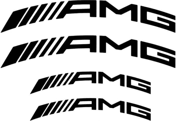 AMG högkvalitativa bromsoksdekaler böjd logotyp 1 set
