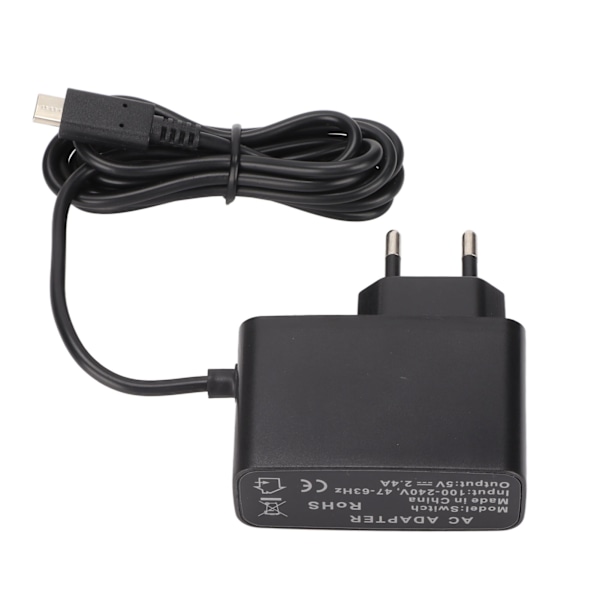 För Switch AC Adapter 5V 2.4A Utgång Typ C Gränssnitt Väggladdare för Switch Console 100‑240V EU-kontakt