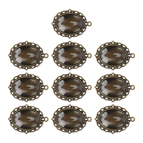10 Set Glas Patch Hänge Ovala Brickor Glas Cabochon Klara Kupolplattor DIY Smyckesmaterial