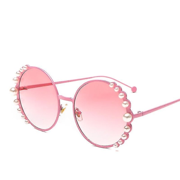 Solglasögon Rund Ram Pearl Ins Solglasögon Modetrend Damsolglasögon i metall C5 pink frame