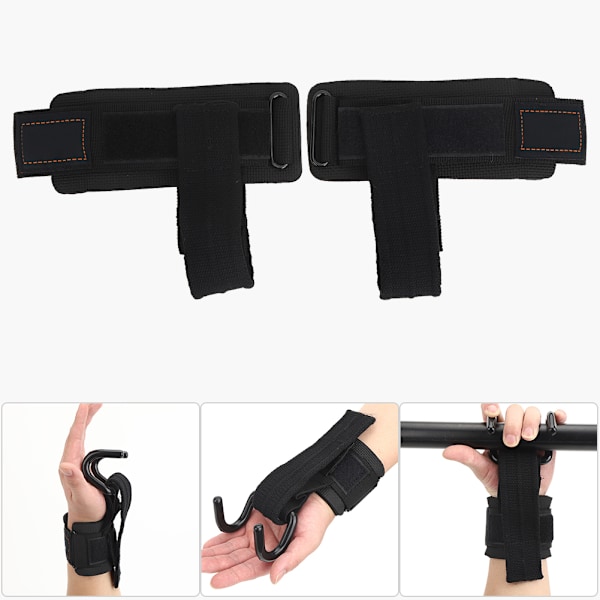 1 Pari Treenikäsittely Rannehihnat Nosto Pull Up Strap Koukku Painonnosto Liukumaton Grip Rannekkeet Voimaharjoittelu