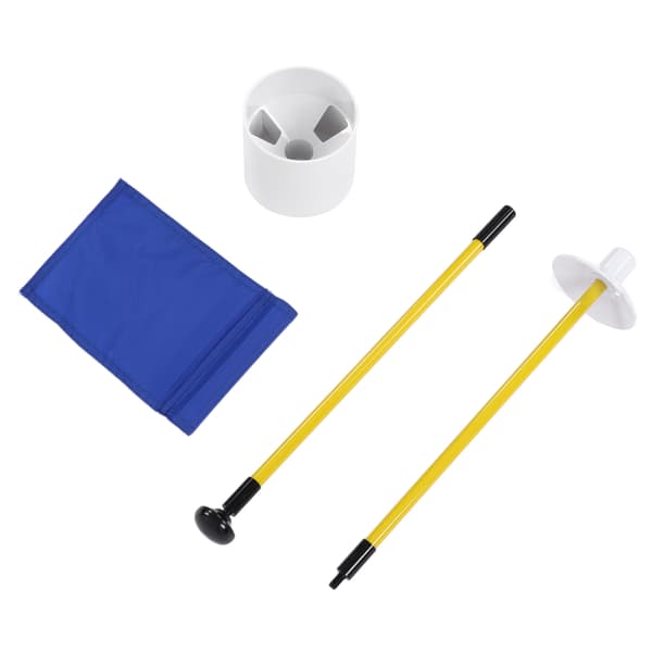 Training Golf Hole Pole Cup Flagstick Removable 2-Section Golf Putting Green Flagstick Blue