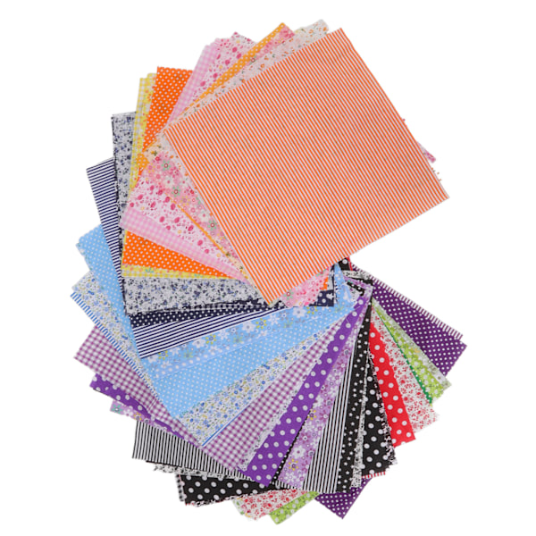 Bomullsquilttyg 9,8 x 9,8 tum blandade färger Lätt att stryka Multipurpose blommigt lapptäckstyg för Craft DIY 56 färger