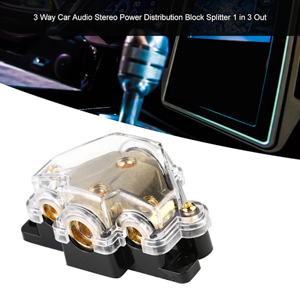 3 Vejs Bil Audio Stereo Strømfordelingsblok Splitter 1 ind 3 ud