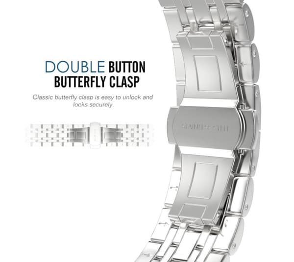 Kompatibel med Apple Watch 4 - 40mm - Eksklusiv Stilren stållænke Silver silver