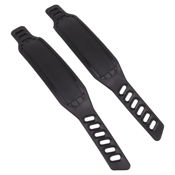 2 stk. treningsykkelpedalstropper i plast, justerbar lengde, universelle sykkelpedal tåstropper, stropp for hjemmetrening og sykling