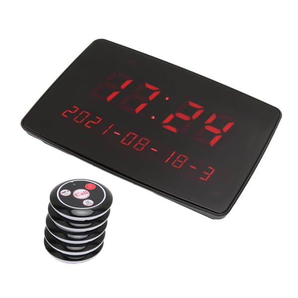 Restaurant Pager System 10 Pagers Wireless Coaster Pager System 110‑240V for Restaurants Hotels Bars EU Plug