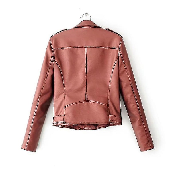 Elegant Vinrød Dame Bikerjakke