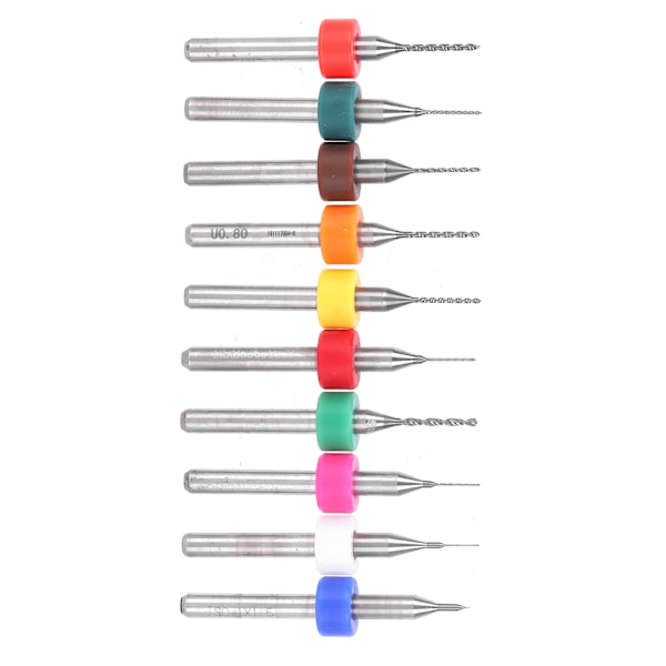 10 stk Micro Twist Bits Legering Tungsten Stål Håndkredsløbs Borrstansværktøj 0,1-1 mm