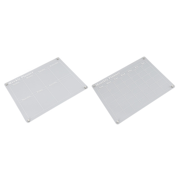 15,7 X 11,8 tommers Magnetisk Tørrmarkørkalender Akryl Klar Planleggingsbrett For Kjøleskap Ukentlig Brett + Månedlig Brett