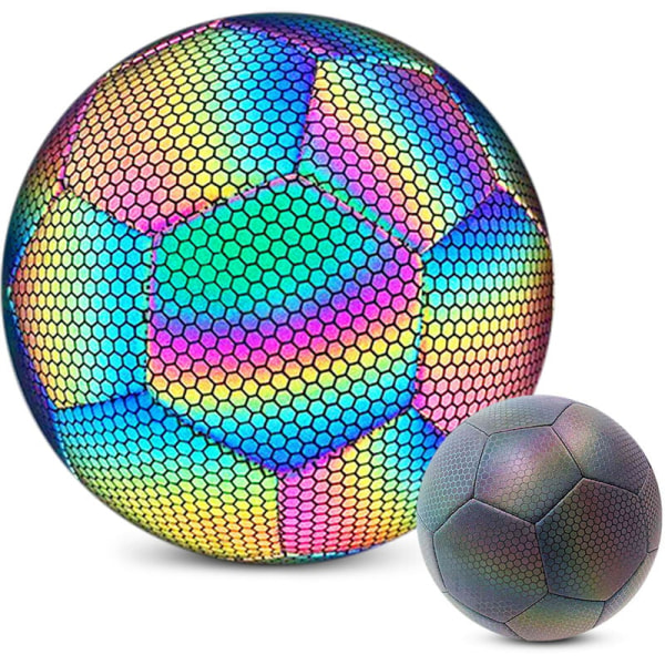 Maskinsyet reflekterende lysende fodbold, tømt bold, nr. 4 tredje generation sekskantbold