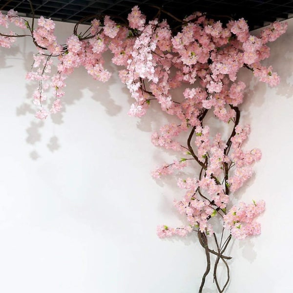 2-pack konstgjorda blommor körsbärsblommiga krans för bordsbågedekor
