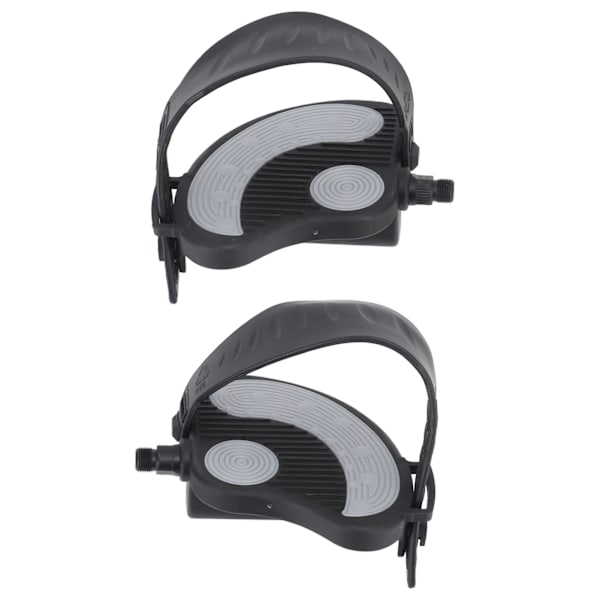 2 stk. motionscykelpedaler med stropper PP PVC rustfrit stål Universal justerbare motionscykelpedaler Clips til hjemmegymnastikcykling