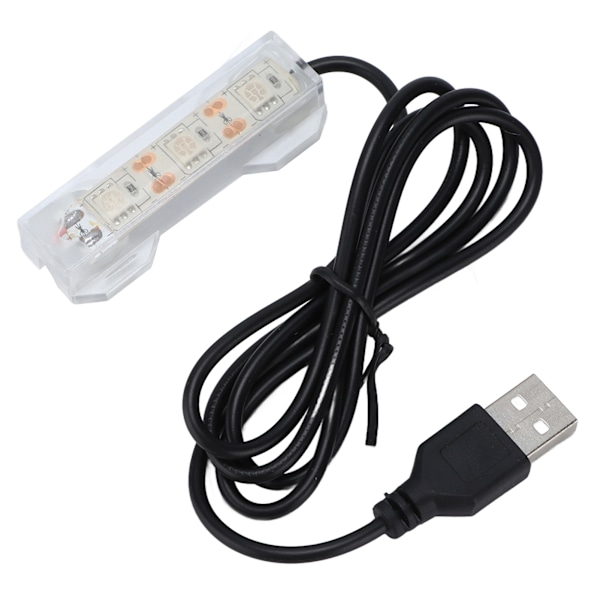 Akvariebelysning USB Opladning Plast Fiskekum LED-lys til Vandplanter Landskab Rød