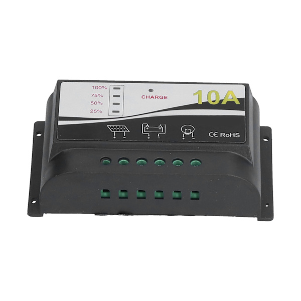 Solar Charge Controller Regulator Slidstærkt ABS-hus Solpanel Oplader Afladningsregulator 12V 24V