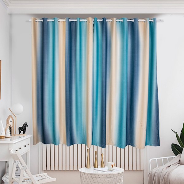 Stripe Gradient Fönster Gardin Panel Vardagsrum Sovrum Hotell Divider Shade Gardin (#1)