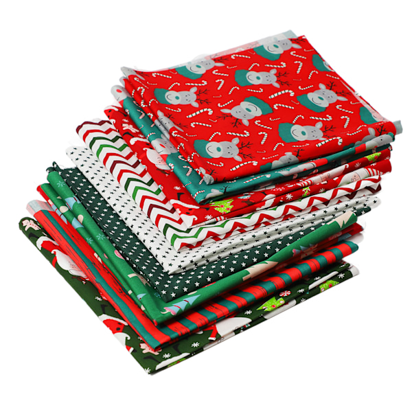 10 st Jul Bomullstyg Twill Tryck Mode Dekorativt DIY Bomullstyg Sömnad Hantverk Tyggrupp A