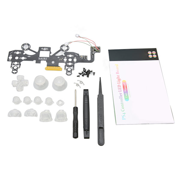 DIY LED-knappsæt til PS4-controller - 8 farver, 19 tilstande