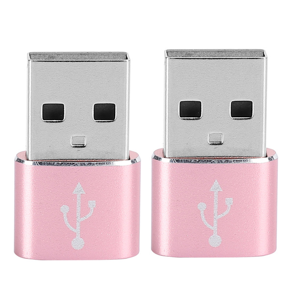 2PCS TypeC till USB-adapter - aluminiumlegering, rosa - Ladda & synkronisera data