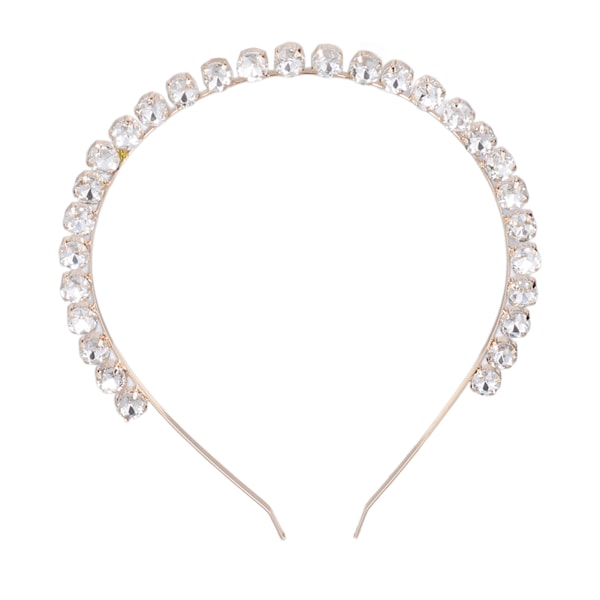 Hårband med strass, elastiskt, justerbart, utsökt, elegant kristallhårband för bröllop, dansfester, fotorekvisita, vit