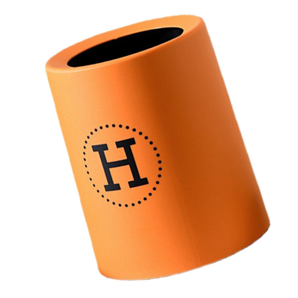 Open Trash Can Plastic Double Layer Thick Round Mini Waste Bin for Bedroom Office Orange 13L