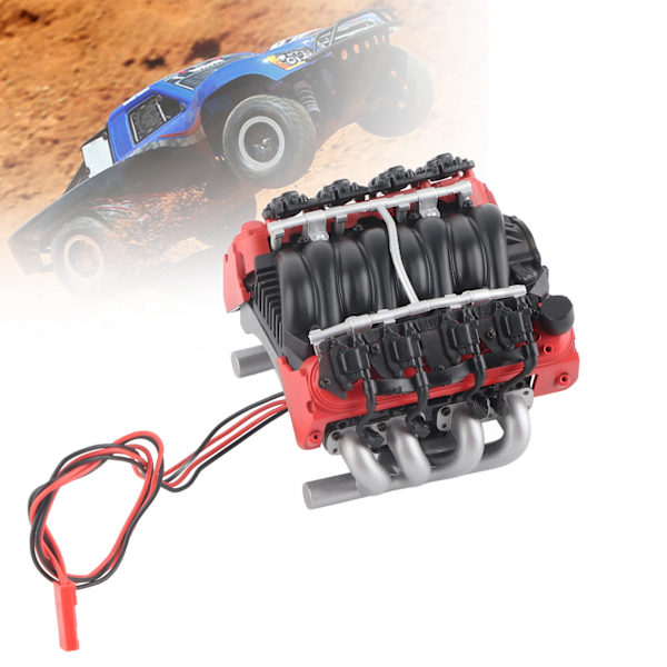V8 1/10 RC Simulert Motordeksel Kjøler Motorvifte Universal Tilbehør for Trx4/scx10/scx10II