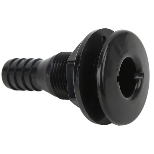Boat Thru Hull Fitting 3/4 inch ABS Plastic Hose Connector Drain Outlet Accessory Black