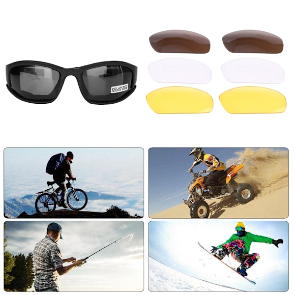 UV400 Military Goggles Polarisoivat Aurinkolasit 4 Linsit Pyöräilyyn Ulkoiluun Metsästykseen Ampumaan