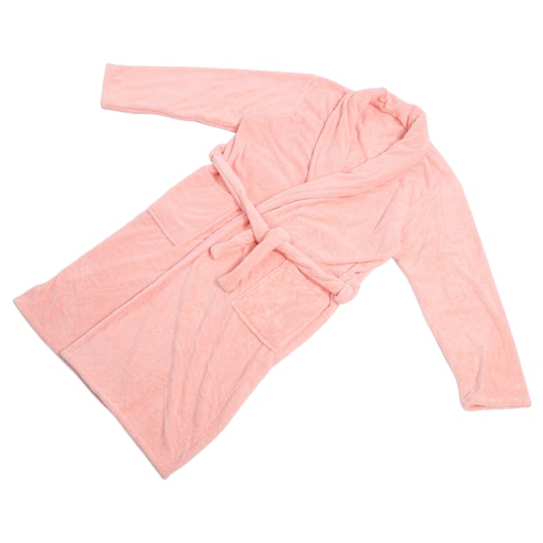 Morgenkåpe Coral Velvet Tykk Myk Vanntett Varmt Belte Design Par Morgenkåpe for Hjem Hotell Rosa
