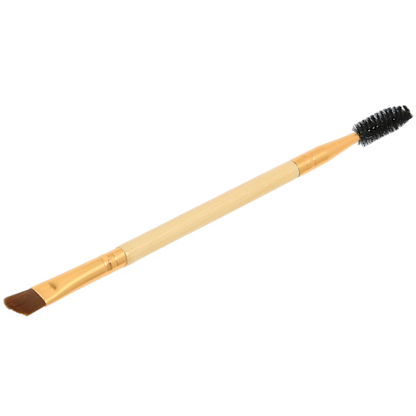 Dobbelt øjenbryn Øjenvippebørste Vinklet øjenbryn børste Øjenbryn Makeup Kosmetisk børste Træfarve