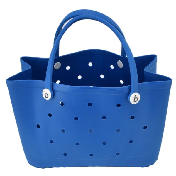 Beach Bag Durable Safe EVA Material Multi-functional Space-saving Portable Design with Round Holes Large Beach Bag Blue