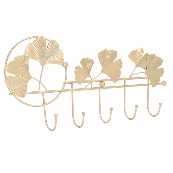 Wall Coat Rack Ginkgo Leaf Design Simple Elegant Style Wide Application Wall Mounted Coat Hanger for Clothes Hat Keys
