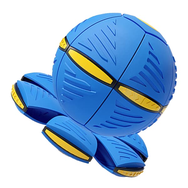 Flying Saucer Ball Magic Deformation Ball with Light Decompression Flying Flat Throwing Discs Parent Child Interactive Toy with Light Blue