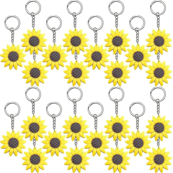 24 st solrosnyckelringar till solrostemafesten gynnar solrosnyckelring nyckelring till sommarfödelsedagen