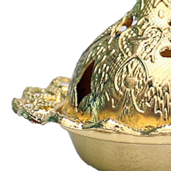 Vintage Røgelsesbrænder Udsøgt Rustbeskyttende Metal Røgelsesbrænder til Soveværelse Stue Fjer Guld