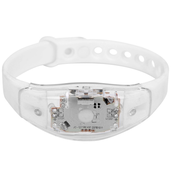 Justerbart LED-armband i silikon med blinkande ljus, knapptyp för nattlöpning, vitt