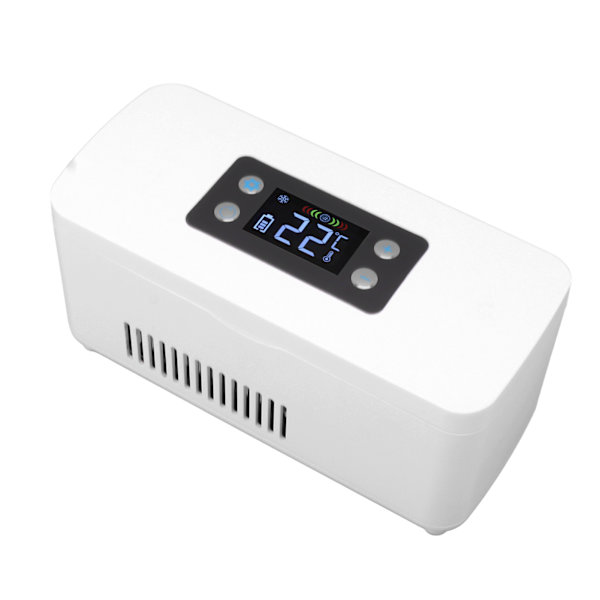 Insulinkylare Kylbox USB-laddningsport förseglad 100‑240V Bärbar insulinkylbox för förvaring Medicin Vit US-kontakt