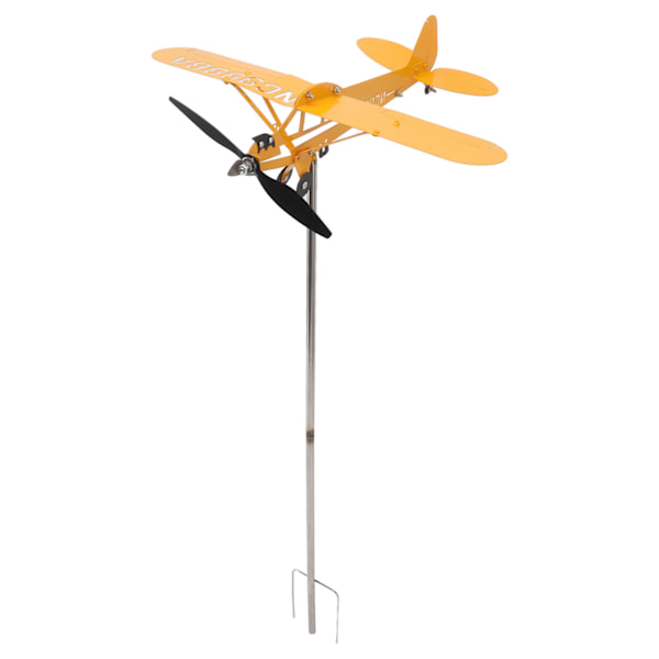 Piper J3 Cub Flygplan Weathervane 3D Metall Flygplan Väderflöjel Utomhus Tak Vindriktningsindikator Trädgårdsdekor Stor