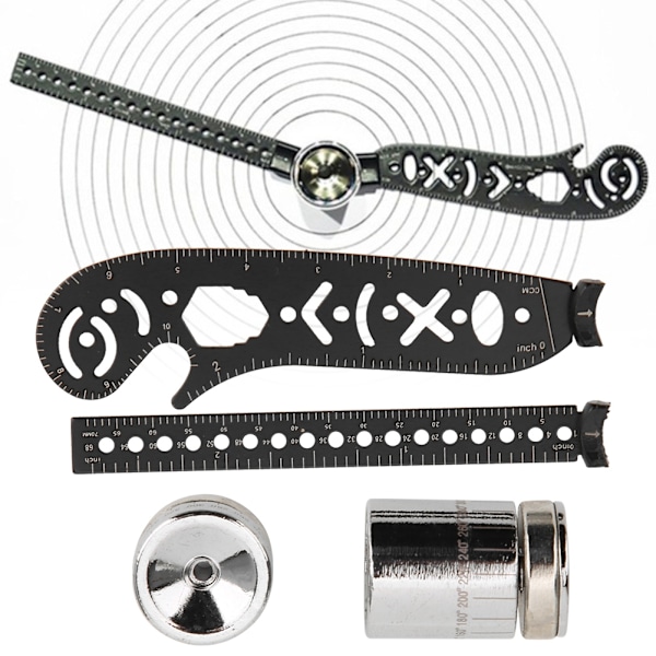 Sort jern multifunktions tegneværktøj Innovativ maling Magnetisk kompas Måling Sort 17 mm