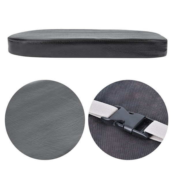 Svart PU Cykel Bak Sadel Sätesöverdrag Kudde Bred Soft Pad Cykeltillbehör Halvcirkel (svart)