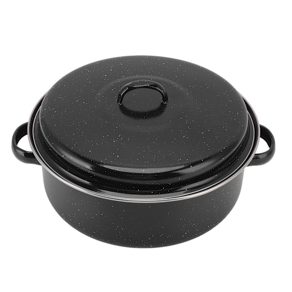 Stegepande med Sort Sprækket Overflade Husholdningsbrug Non Stick BBQ Gryde Stegepande med Låg til Ristet Sødkartoffel Kastanjer Jernbeskyttelse 28cm