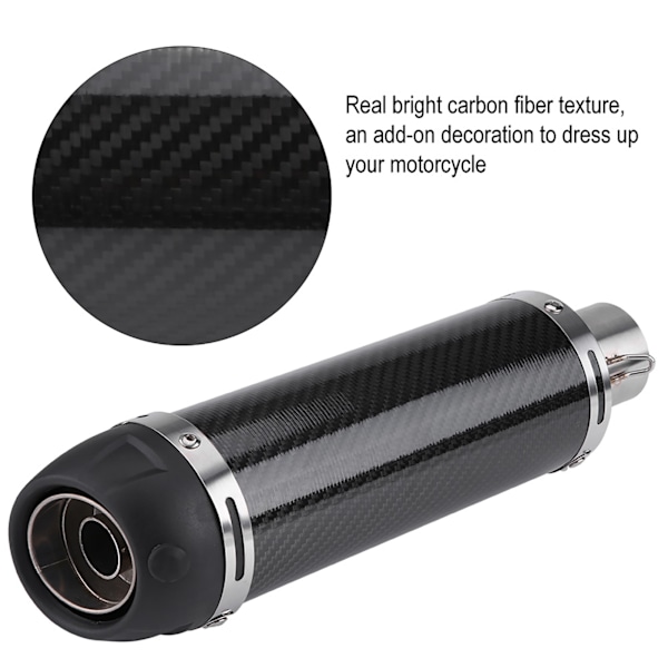 51mm Universal Motorsykkel Modifisert Ekte Lys Karbonfiber Eksosdemper Rør med DB Killer