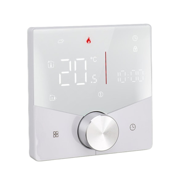 Smart termostatknopp Design LCD-färgskärmspanel Digital termostat för bastu Golvvärmesystem Vit