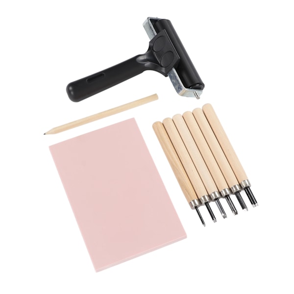 Stempel Lagingssett Assorterte Skjærekniver Skjæreblokk Fleksibel Rulle Stempel Skjæreverktøy for DIY Kunst Nybegynnere