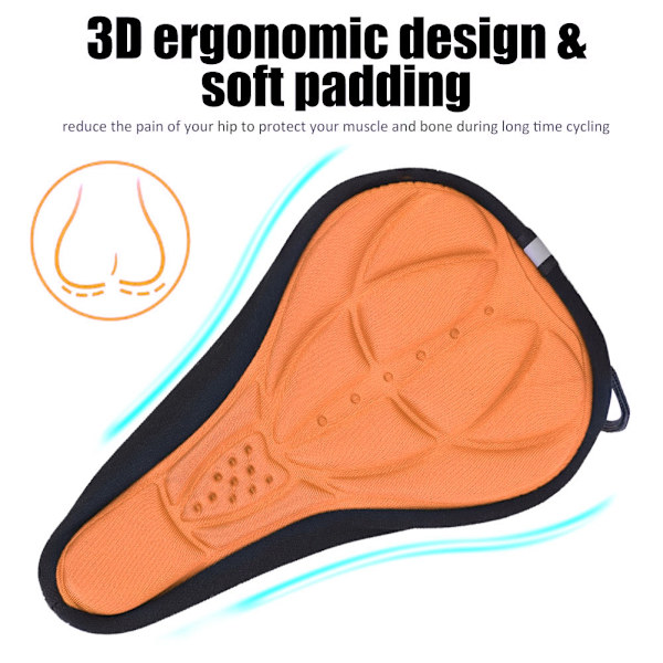 Ultralätt 3D mountainbike landsvägscykel Andas mjuk säte sadelöverdrag (orange)