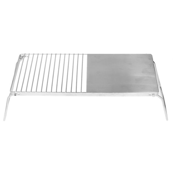 Grillstativ Multifunksjonelt sammenleggbart rustfritt stål utendørs kjøkkenstativ for BBQ Grilling Campingtur Reise