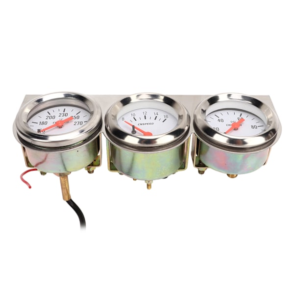 52mm bil trippelmätare kit vit urtavla 12V oljetryck Vattentemp voltmätare Bilmätare med sensor