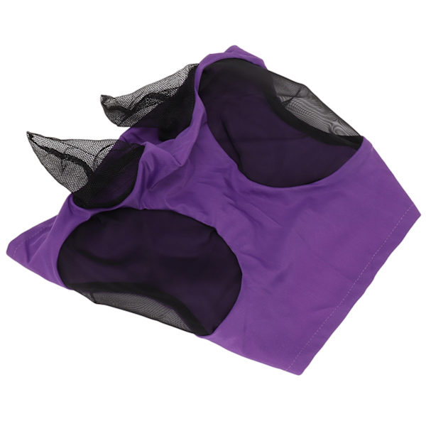 Horse Mesh flugmask Andas elastisk hästansiktsmask med öronskydd Ridutrustning för ridsport Lila